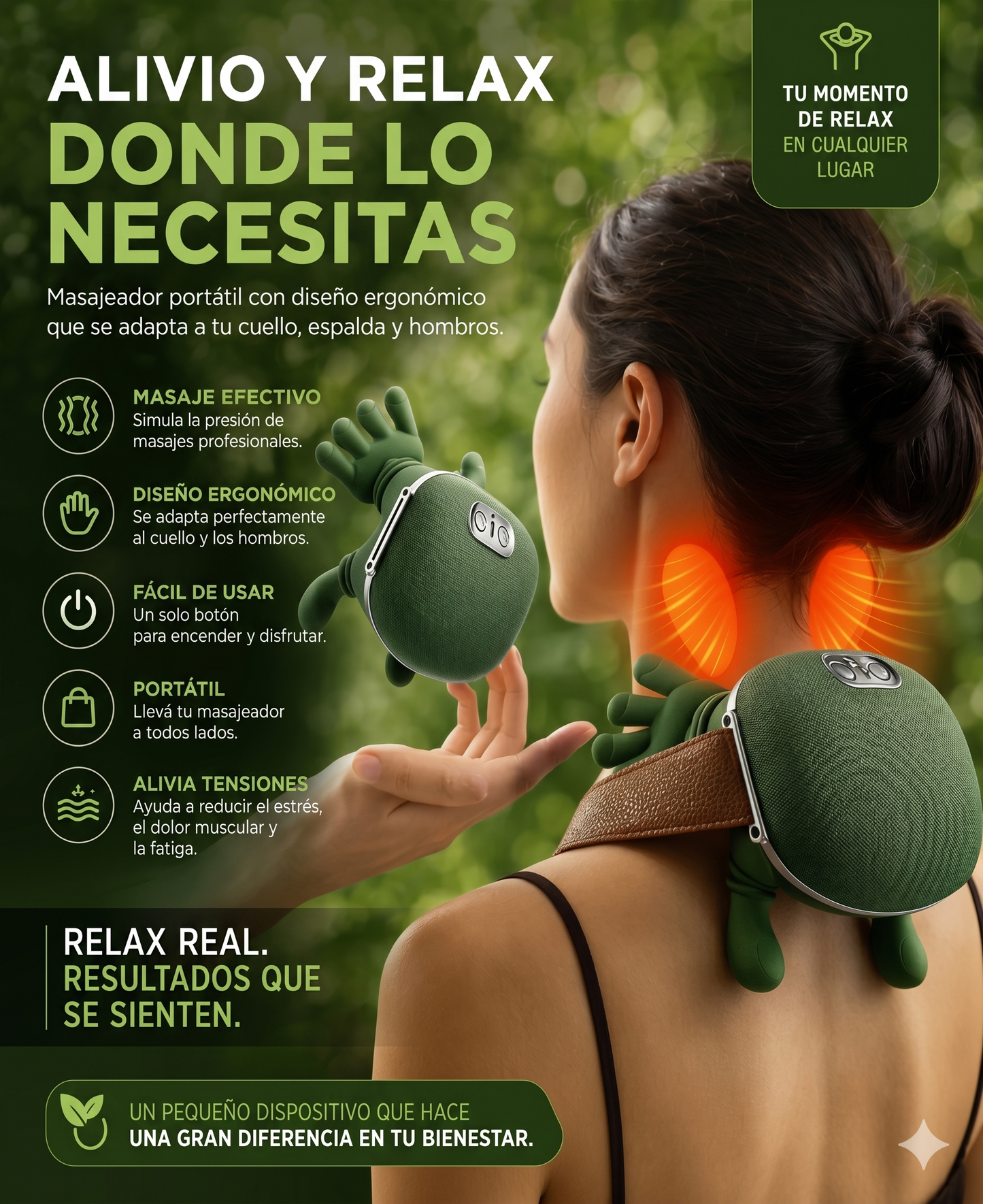 AVIRA ZENIX™ Masajeador Cervical y Lumbar con Calor